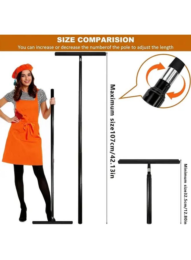 3 In 1 Telescopic Set Adjustable Pole Silicone Squeegee For Windows Shower Doors - Image 4
