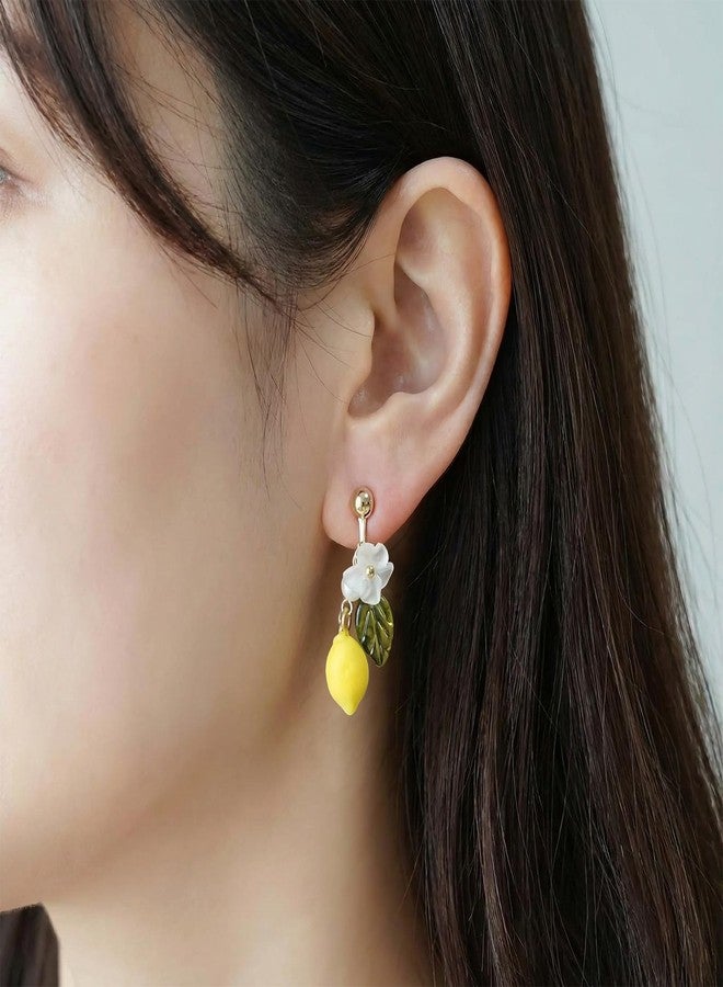 YANCHUN Lemon Clip On Earrings for Women Fruit Dangle Summer Daily Party Fashion Jewelry Gifts - Image 2