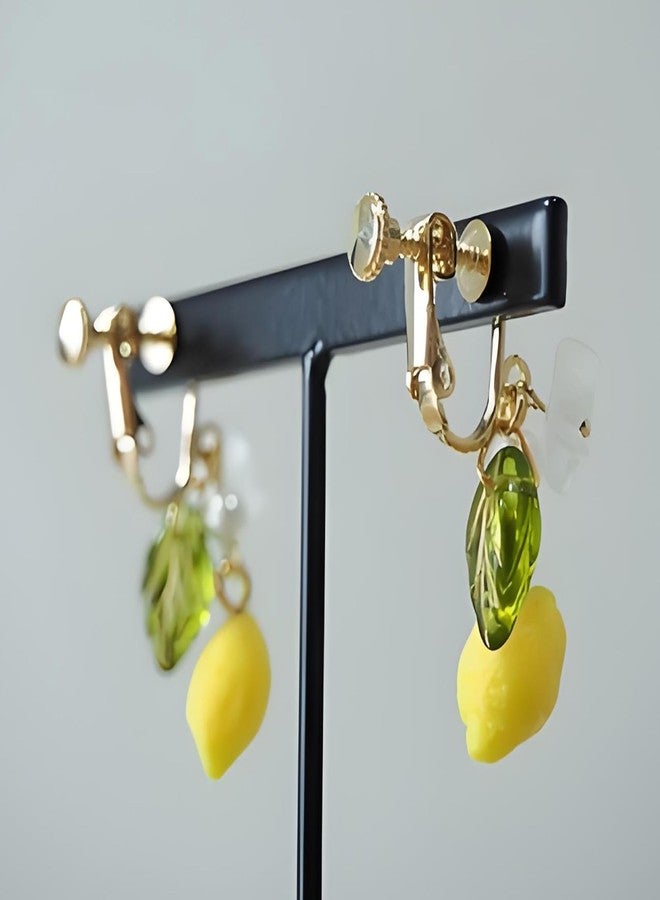 YANCHUN Lemon Clip On Earrings for Women Fruit Dangle Summer Daily Party Fashion Jewelry Gifts - Image 5