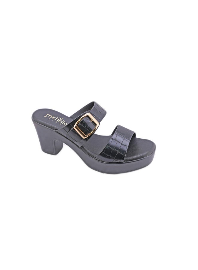 Michelle Morgan 092-2240 Michelle Morgan Ladies Block Heel Sandals 114RJ857 Black 36  - Image 1