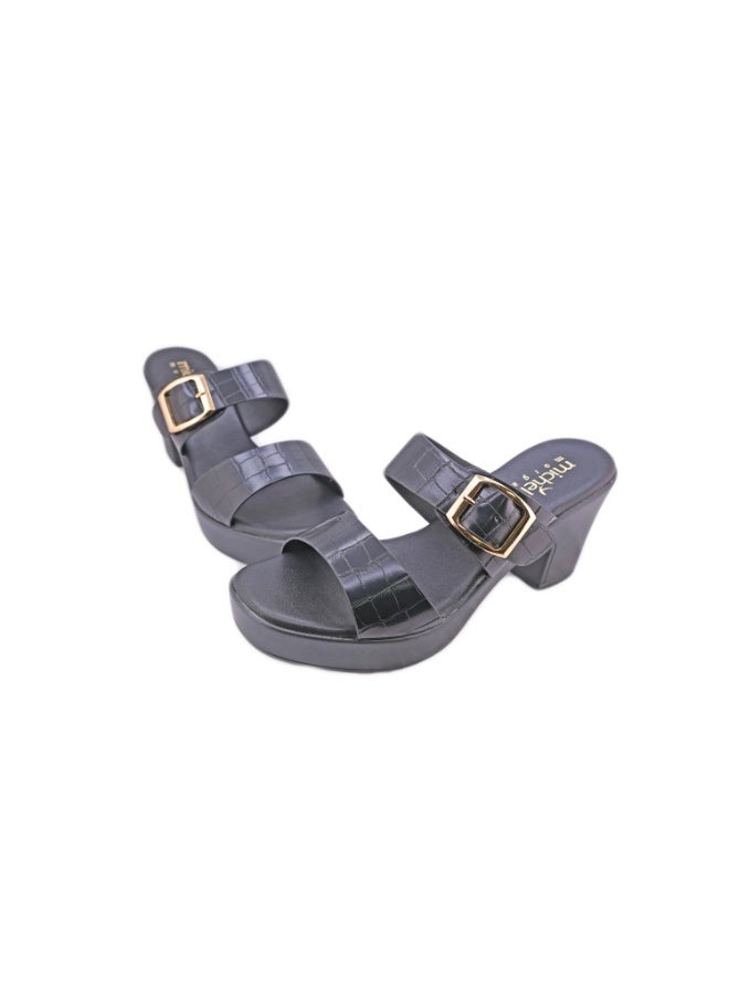 Michelle Morgan 092-2240 Michelle Morgan Ladies Block Heel Sandals 114RJ857 Black 36  - Image 2