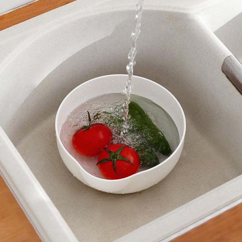 DOPMEP Japanese Rice Washer Strainer, Quinoa Washing Bowl Small Plastic Side Drainers Colander for Cleaning and Rinsing Fruits, Vegetables, and Beans, 2 Quart BPA-Free - Image 5