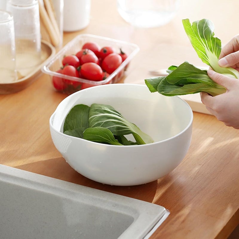 DOPMEP Japanese Rice Washer Strainer, Quinoa Washing Bowl Small Plastic Side Drainers Colander for Cleaning and Rinsing Fruits, Vegetables, and Beans, 2 Quart BPA-Free - Image 4