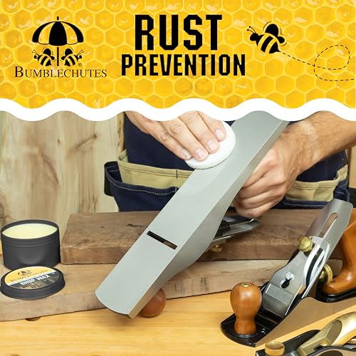 Bumblechutes All-Purpose Shop Wax - All Natural Metal and Wood Wax Finish Paste for Woodworkers, Beeswax Carnauba Wood Protector for Epoxy, Plastic, Metal, Leather, Furniture & Workshop Tools - 8 oz - Image 3