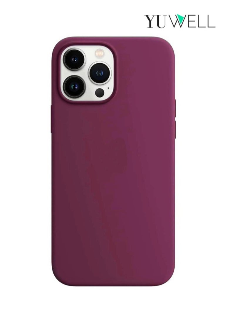 Yuwell - iPhone 14 Pro Case Silicone Shockproof Protective Case Cover 6.1 Inch Soft Liquid Gel Rubber iPhone 14 Pro Silicone Case Magenta - Image 1