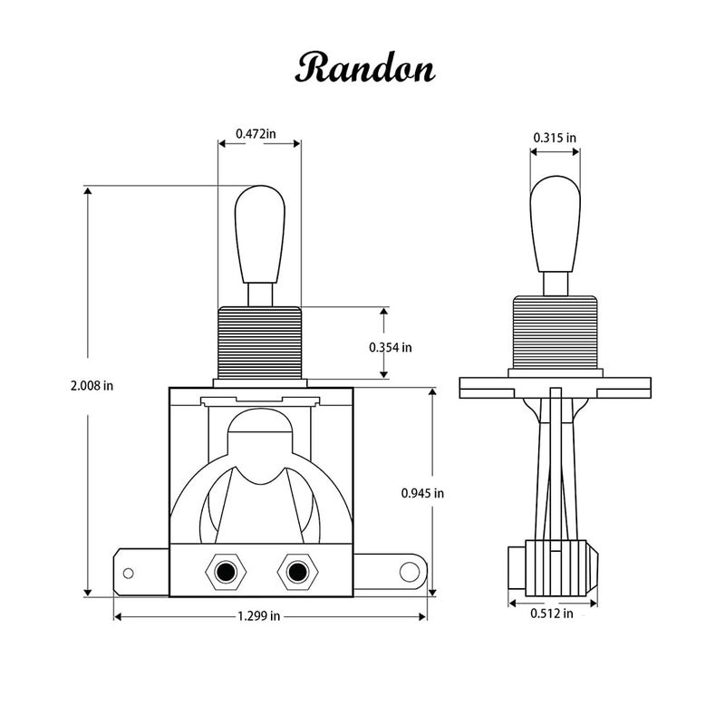 RANDON مفتاح اختيار بيك أب جيتار ثلاثي الاتجاهات مع أغطية مقبض طرفية متوافقة مع جيتارات جيبسون ليه بول الكهربائية - Image 2