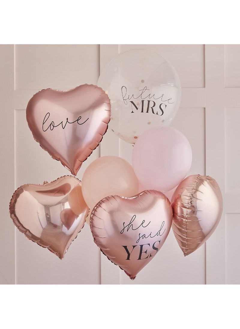 جينجر راي باقة بالونات لحفلات توديع العزوبية باللون الوردي الذهبي الوردي، عبوة من 9 قطع - Image 2