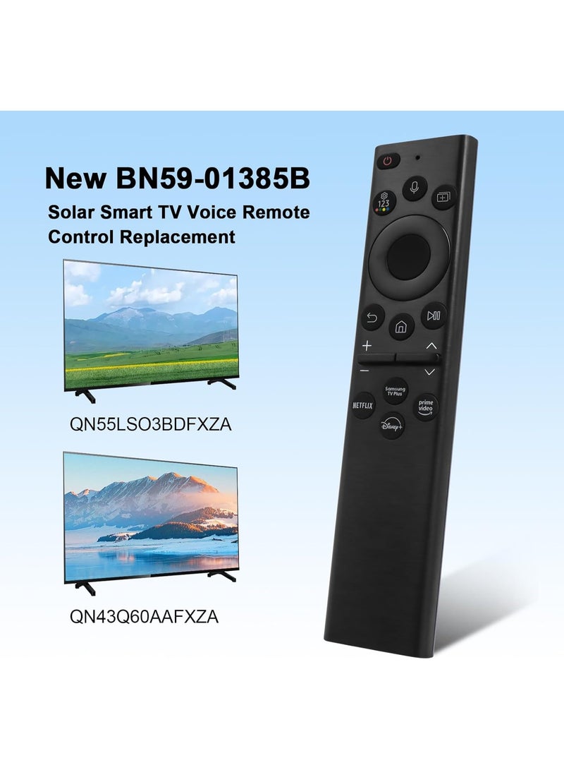 VIUAUAX BN59-01385A Solar TV Remote Control Replacement for Samsung Frame Smart TV with Voice Bluetooth Rechargeable Solar Cell Compatible with Samsung 2020-2023 Neo QLED 4K 8K Ultra HD TVs 4 Shortcut Buttons - Image 2