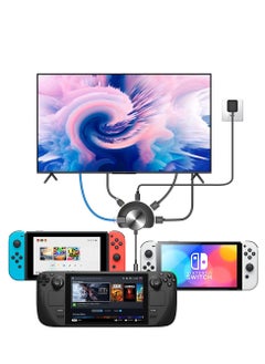 SYOSI Portable Dock with Ethernet Port, Fit for Steam Deck/ Nintendo Switch/ Nintendo Switch OLED, Portable TV Ethernet LAN Adapter for Steam Deck/Nintendo Switch/OLED with 2*USB, USB C Power  - Image 1