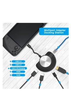 SYOSI Portable Dock with Ethernet Port, Fit for Steam Deck/ Nintendo Switch/ Nintendo Switch OLED, Portable TV Ethernet LAN Adapter for Steam Deck/Nintendo Switch/OLED with 2*USB, USB C Power  - Image 3