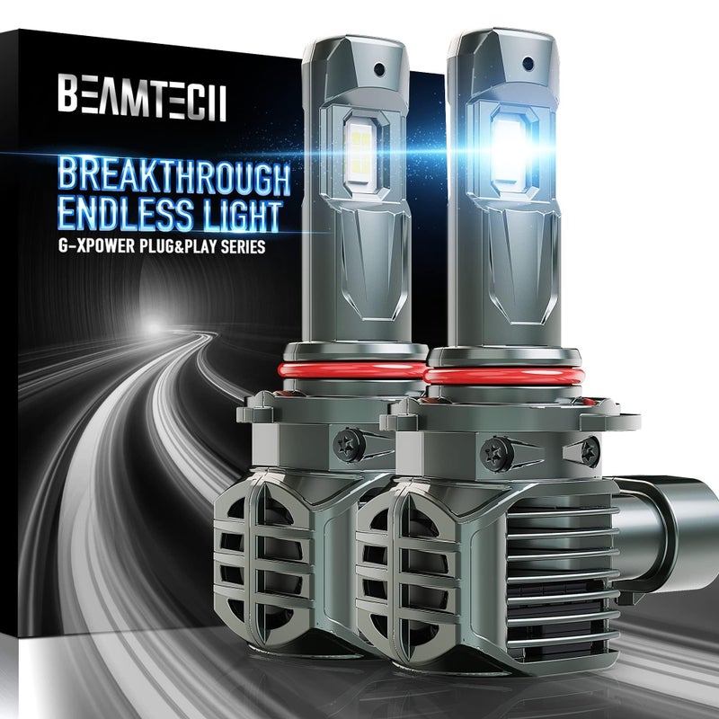 BEAMTECH 9005 Light Bulbs GXPower Chips HB3 Fog Light Bulb 500 Brighter 6500K Xenon White Plug and Play Pack of 2