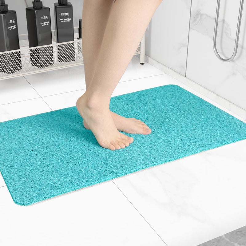 Hargiis NonSlip Bathtub Mat Anti Slip Shower Mat Fast Drying Bathtub Mats Foot Scrubber Mat Anti Slip Mat for Tub Floor Bathroom Kitchen Home Hotel Turquoise Blue 3217