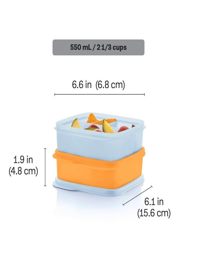 Tupperware Lunch-It Portion & Go Compact 2-Lunch Box Set - Dishwasher Safe & BPA Free - (2.3 Cups/550 ml),Polypropylene Polyethylene - Image 3