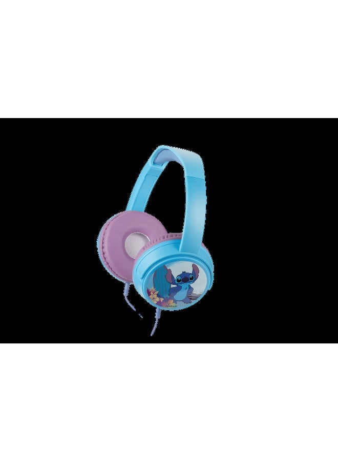 SMD Disney Stitch Auxiliary Headphones with 11 Stickers | Wired kids headphones with Stitch theme, aux connectivity, soft cushions, adjustable fit, and 11 stickers for creative personalization - Image 1