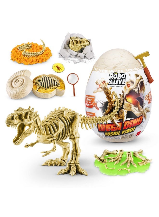 ROBO ALIVE Robo Alive Mega Dino Fossil Find (T-Rex) by ZURU Dig and Discover, STEM, Excavate Prehistoric Fossils, Dinosaur Toys, Educational Toys, Great Science Kit Gift for Girls and Boys  - Image 1