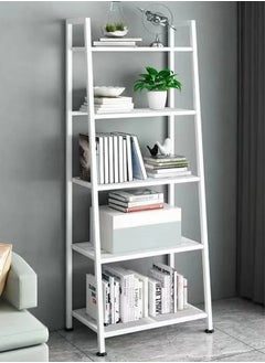 URbazaar 5 Tier Bookshelf,Industrial Ladder Shelf, Open Display Storage Rack, Bookcase with Metal Frame, Freestanding Storage Shelves for Home Office, Living Room, Bedroom, Kitchen  - Image 2
