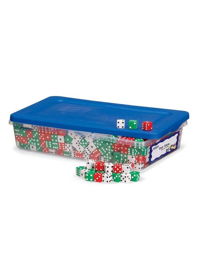hand2mind Red Green And White Dot Dice (Set Of 144)  - Image 1