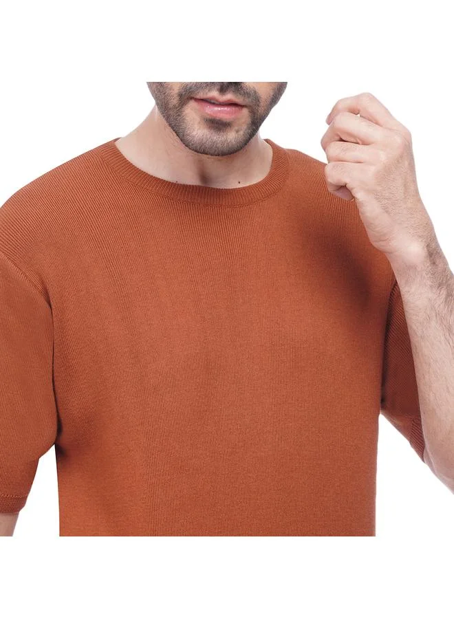 كوب قميص تي شيرت سادة منسوج برقبة دائرية