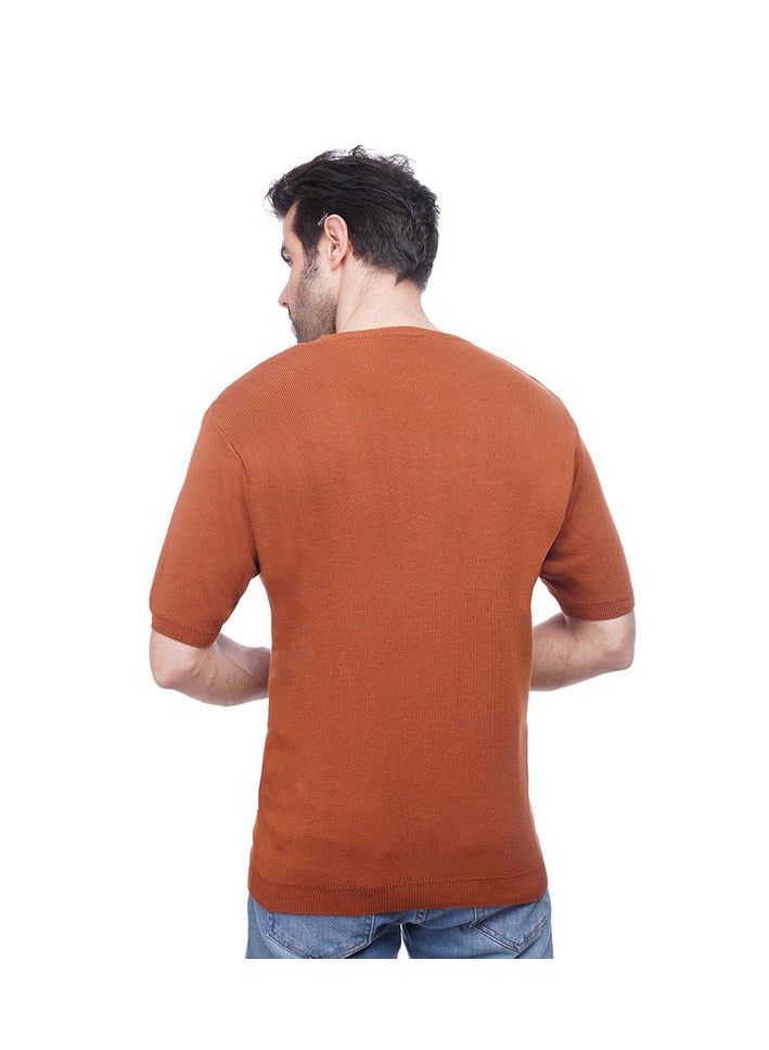 كوب قميص تي شيرت سادة منسوج برقبة دائرية - Image 3