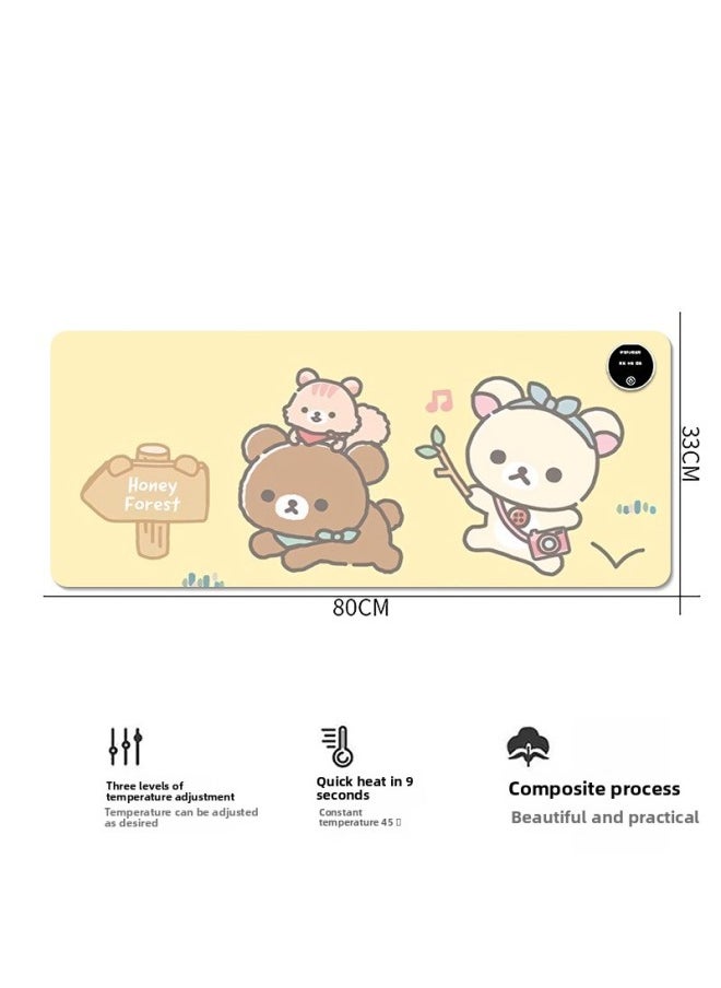 Generic - Button Timing Heating Mouse Pad Office Intelligent Heating Table Pad Student Dormitory Writing Warm Table Pad Wholesale-Color:60*36cm Three-speed Temperature Control Thickened Version-Pattern:KT244 - Image 1