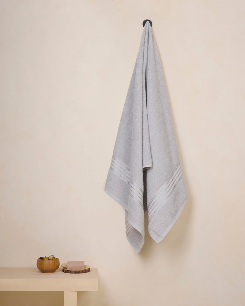 Himêya Himeya 100% Cotton Towels for Bath | Towels for Bath Large Size | Soft & Absorbent | 380 GSM | 1 Piece Bath Towel for Men/Women | 70 cms x 140 cms - Grey - Image 2
