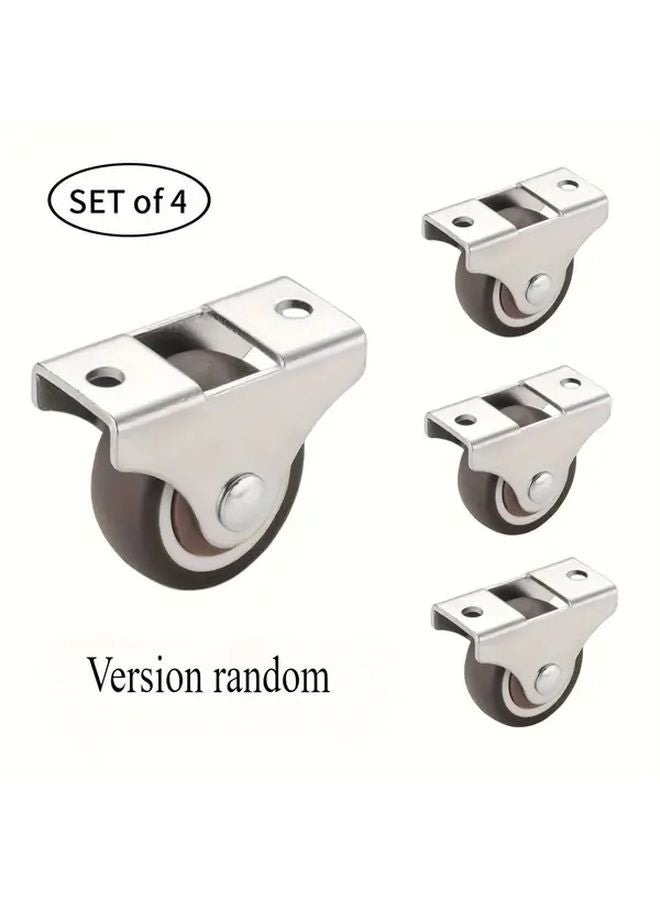 4pcs 1 Inch TPR Rubber Caster Plain Bearing Wheels For Silent Furniture Moving - Image 1