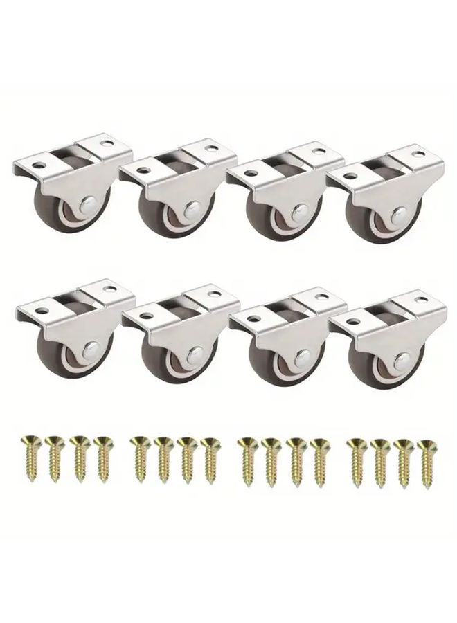 4pcs 1 Inch TPR Rubber Caster Plain Bearing Wheels For Silent Furniture Moving - Image 2