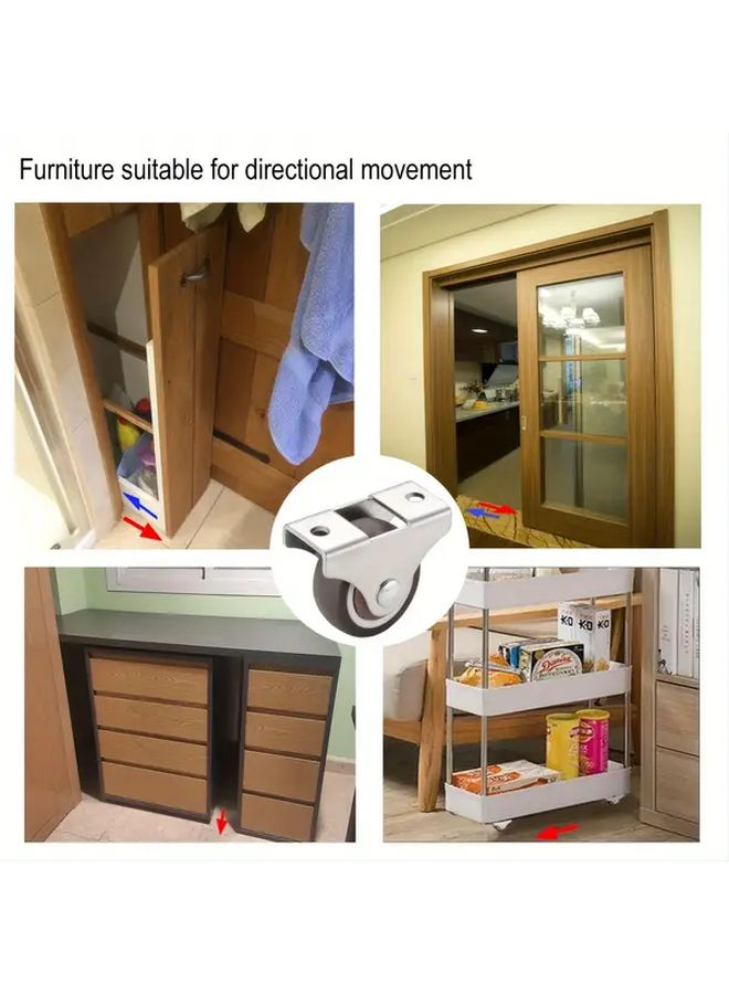 4pcs 1 Inch TPR Rubber Caster Plain Bearing Wheels For Silent Furniture Moving - Image 5