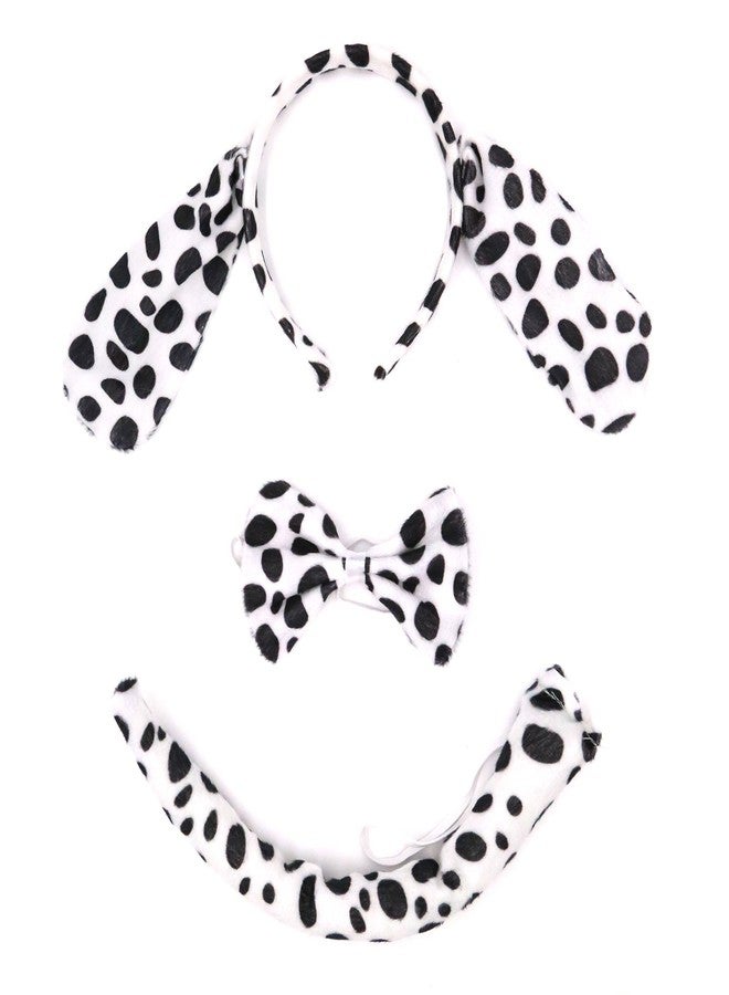 kinzd Kids Dalmatian Puppy Dog Headband Ears Tail Halloween Dress Up Costume - Image 1