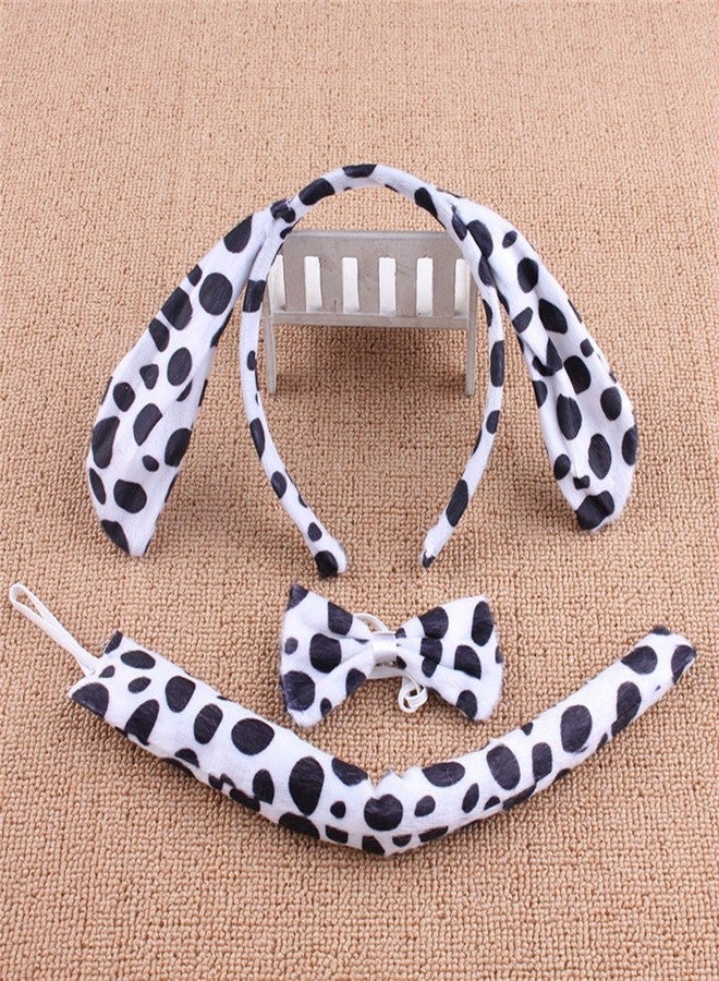 kinzd Kids Dalmatian Puppy Dog Headband Ears Tail Halloween Dress Up Costume - Image 3