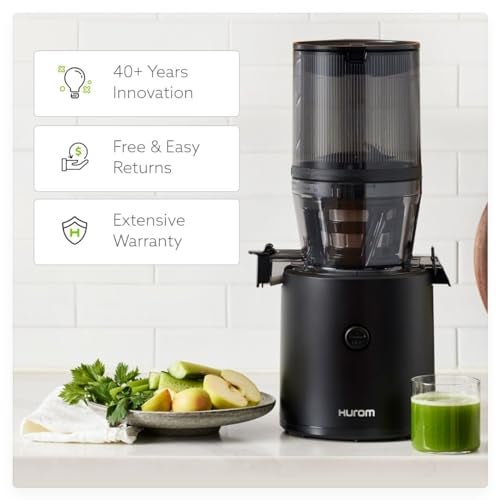 Hurom H320 Cold Press Juicer Machine, Easy to Clean Masticating Slow Juicer, Coarse Strainers, Self-Feeding, Hands Free, Family Size, Quiet Motor, Easy Assembly (Black) - Image 3
