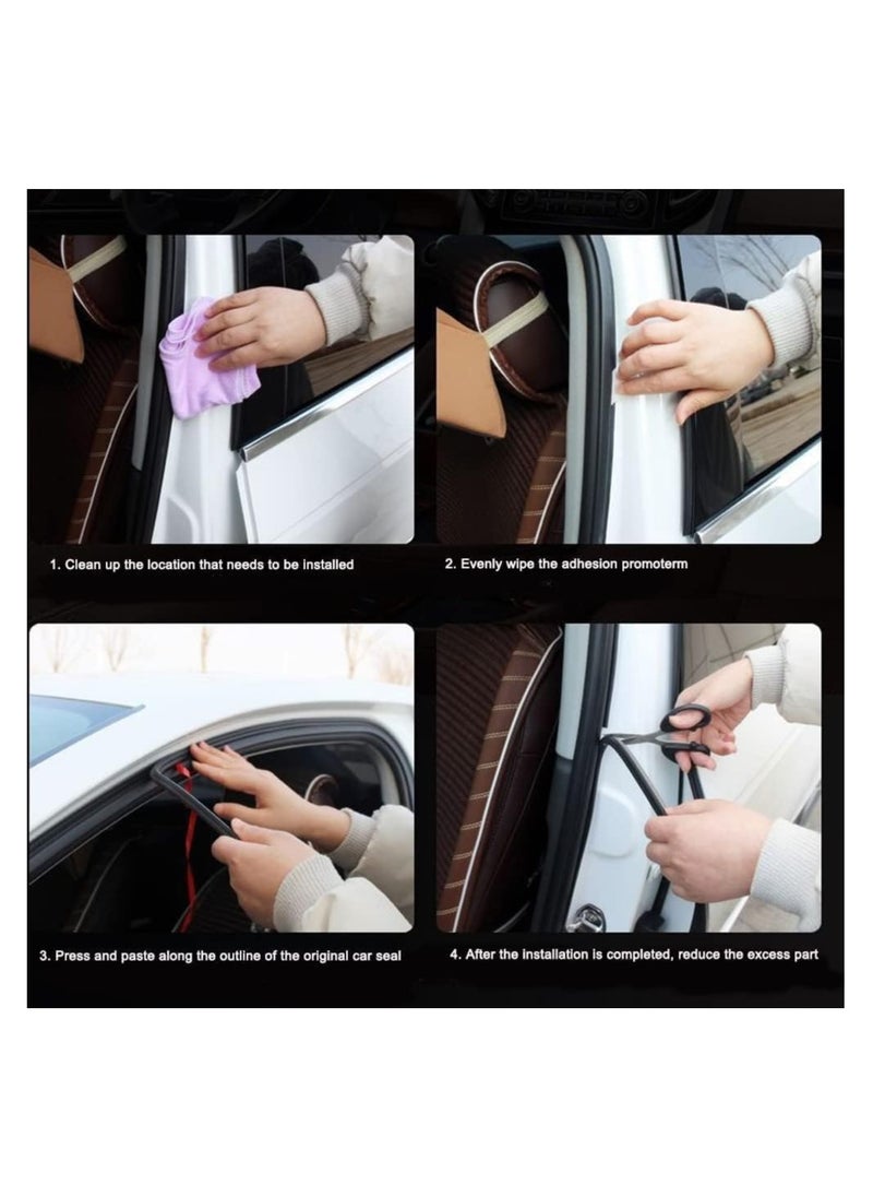GUDOO Car Weather Stripping Car Door Seal Strip Automotive Stripping Self-Adhesive Rubber Seal Cover Waterproof Soundproof Weatherstrip for Car Door Tailgate Windows Home 5M  - Image 4