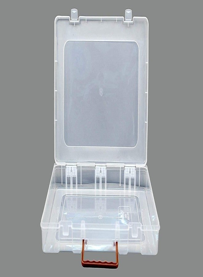 Moral Multipurpose Plastic Storage Box with Locks and Handle matte Finish for saree, Laptop, Books, Flour, 12 x 15 inch, Transparent (set of 3) - Image 4