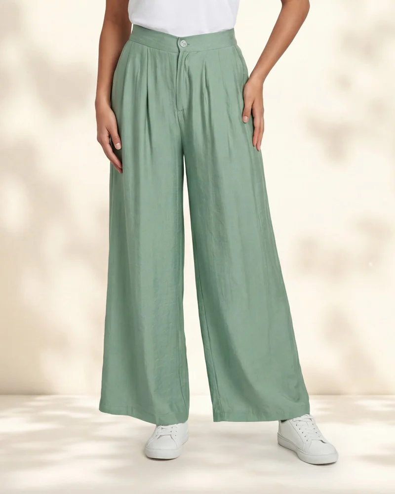 REDTAG Women Green Casual Trouser