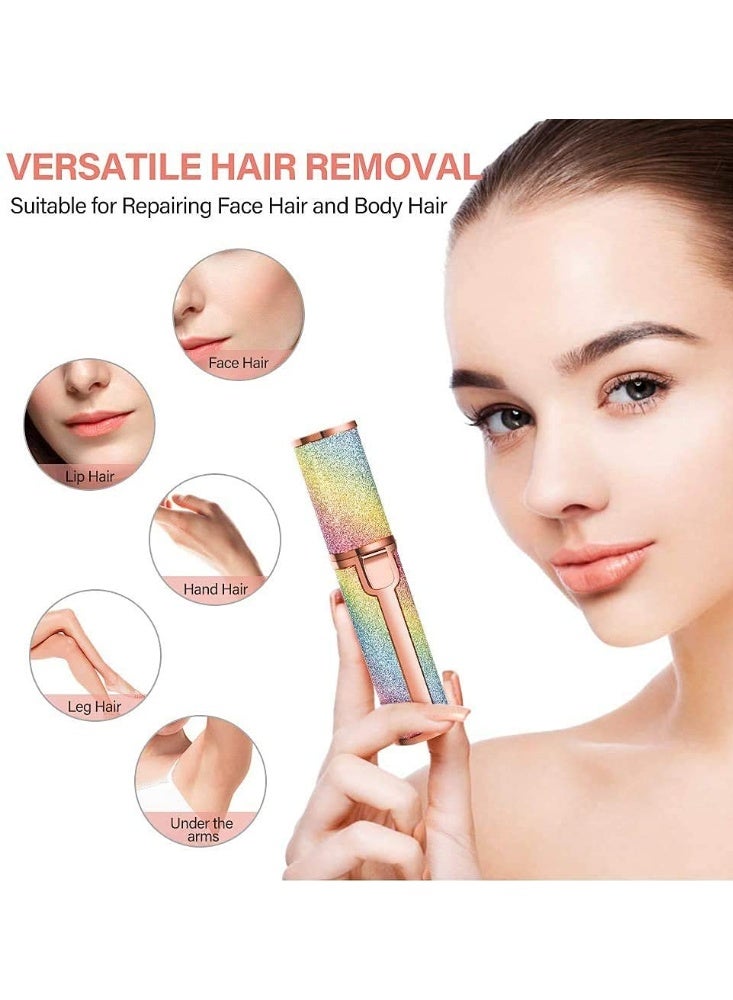 Kueh Facial hair remover & eyebrow trimmer, 2 in 1 eyebrow remover and painless hair remover, eyebrow lips nose body facial hair removal razor for women with built-in led light - Image 2