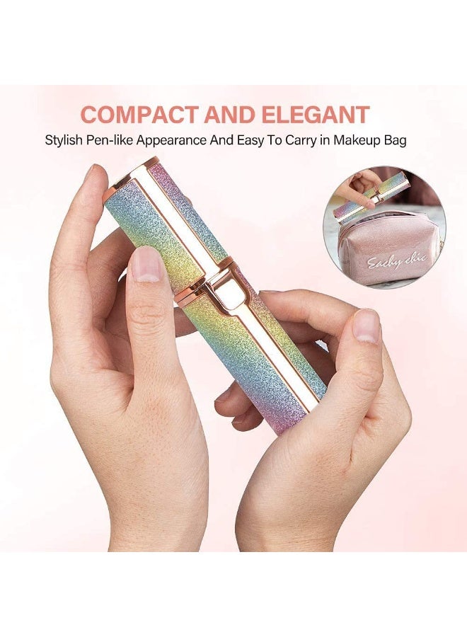Kueh Facial hair remover & eyebrow trimmer, 2 in 1 eyebrow remover and painless hair remover, eyebrow lips nose body facial hair removal razor for women with built-in led light - Image 5
