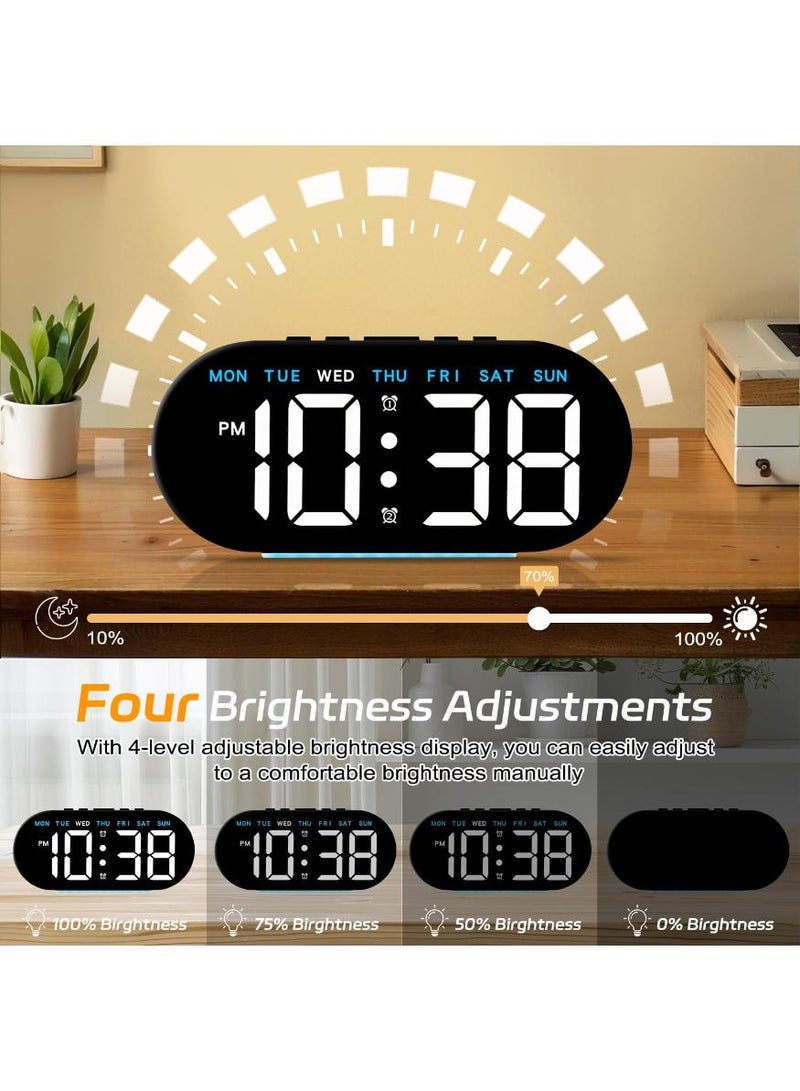 Yalla Pick Digital Alarm Clock, LED Digital Clock with Ambient Light, Date,Temperature,Snooze, Bedside Desk Table Clock for Bedroom, Bedside, Living Room, Office(Black） - Image 4