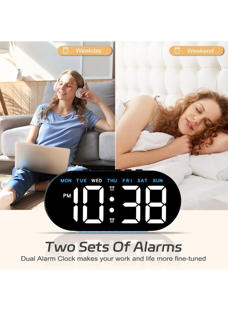 Yalla Pick Digital Alarm Clock, LED Digital Clock with Ambient Light, Date,Temperature,Snooze, Bedside Desk Table Clock for Bedroom, Bedside, Living Room, Office(Black） - Image 5