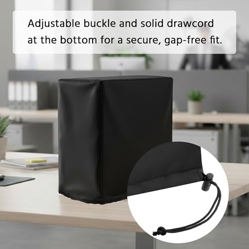SZBRO CPU Dust Cover Large Size CPU Computer Desktop Gaming PC Mid-Tower Full Body Protective Cover Case with Adjustable Solid Cord Tight Rope Black - Image 5