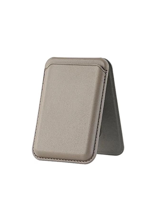 Magsafe Card Case For Apple 16 Strong Magnetic Adsorption IPhone Series Hinge Bracket Leather Case New-Color:Gray Double Row Strong Magnetic Adsorption Exquisite Packaging Box - Image 1