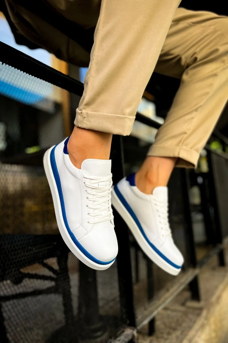 Chekich CH979 Santoni Gbt Sports Men's Shoes White/Blue