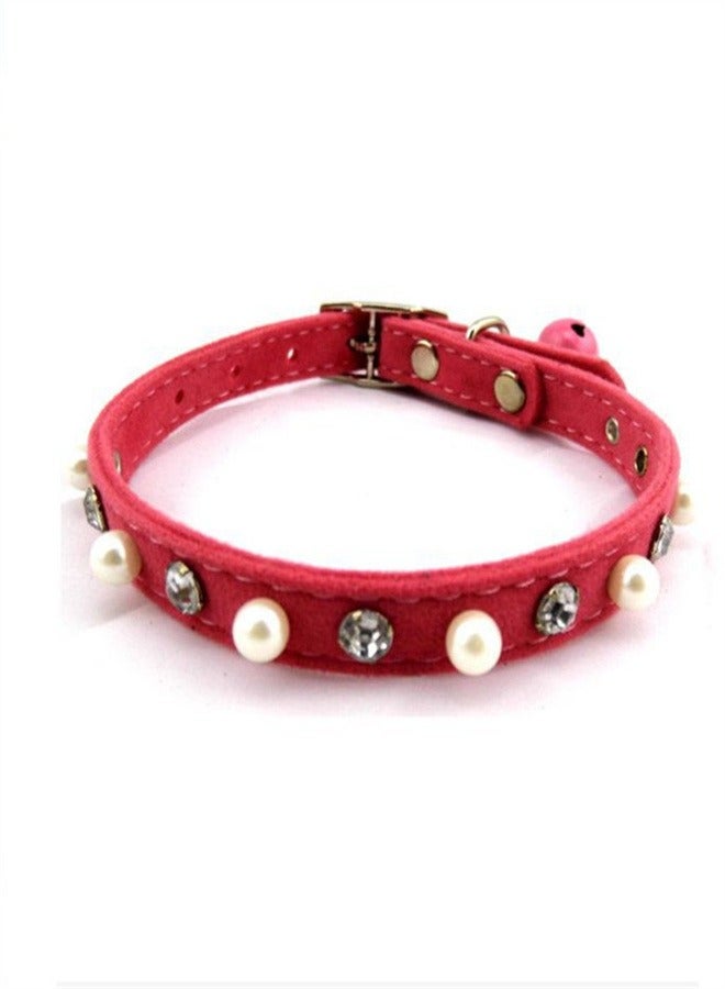 Pet collar with bells and pearls decorated dog and cat cute personalized neck collar - Image 4