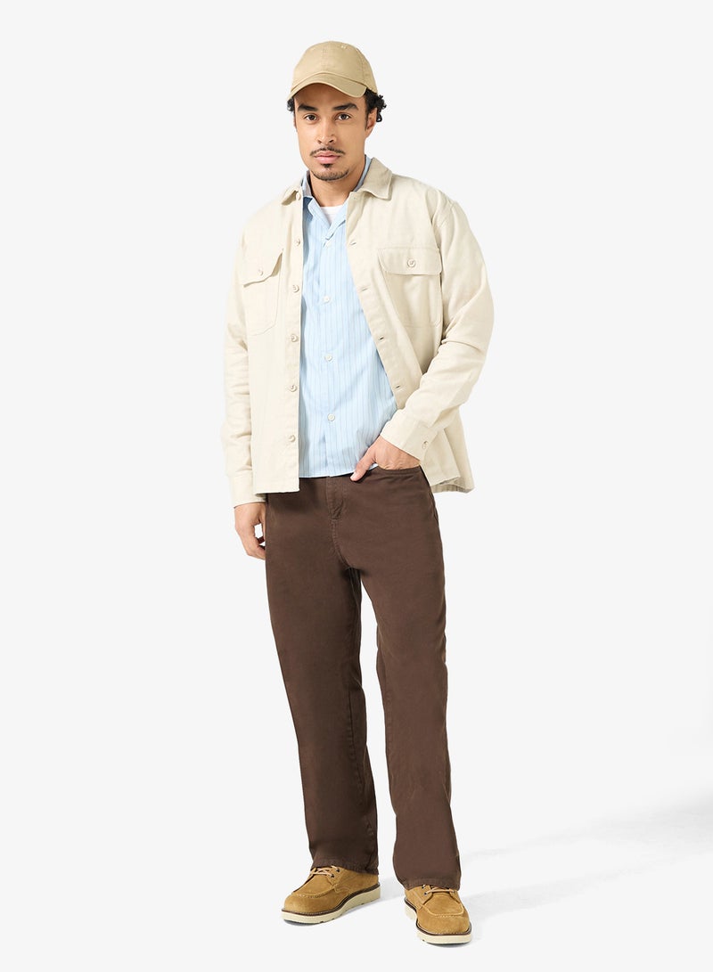 جاك اند جونز قميص بوبلين مخطط بأكمام قصيرة - Image 4