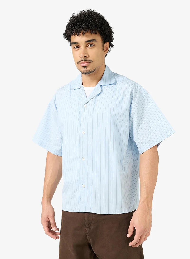 JACK & JONES Poplin Stripe  Short Sleeve Shirt