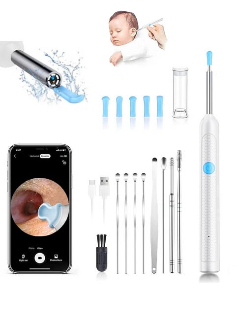 Ear Wax Removal -  2000w HD camera with Camera Earwax Remover Tool with 9 Pcs Ear Set  - Earwax Removal Kit with Light -With 6 soft silicone ear spoons - Ear Cleaner for iOS & Android