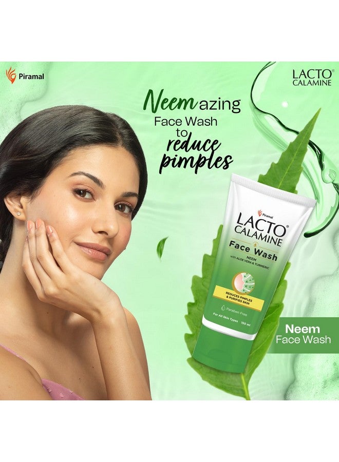 لاكتو كلامين غسول الوجه النيم بالصبار والكركم 150 مل غسول الوجه بالنياسيناميد وحمض الساليسيليك، غسول الوجه يقلل من البثور وينقي البشرة ويتحكم في الزيت لجميع أنواع البشرة - Image 3