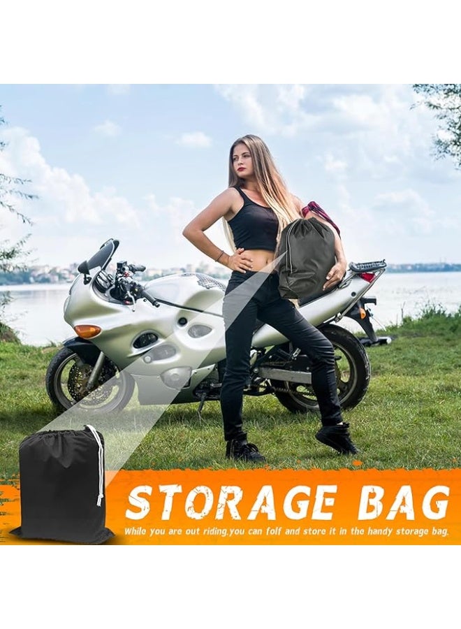 Waterproof and sun-resistant motorcycle cover with lock holes and storage bag, made of highly durable material, fits up to 104-inch Harley Davidson and all motorcycles - Image 5