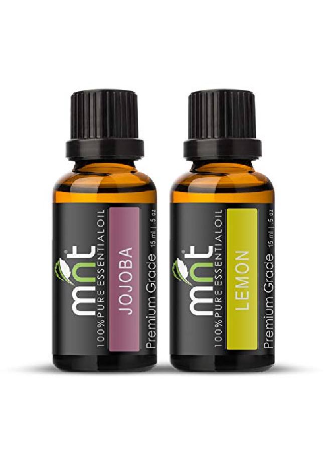 MNT Combo of Jojoba Oil and Lemon Oil For Hair Growth Skin care (Each 15ML) 100% Pure l Oil - Image 1