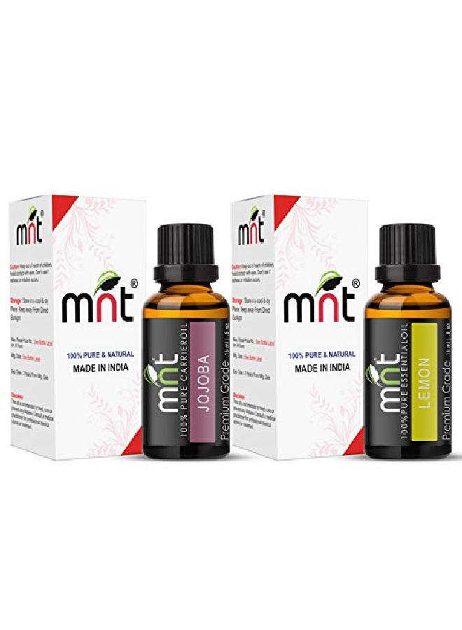 MNT Combo of Jojoba Oil and Lemon Oil For Hair Growth Skin care (Each 15ML) 100% Pure l Oil - Image 3
