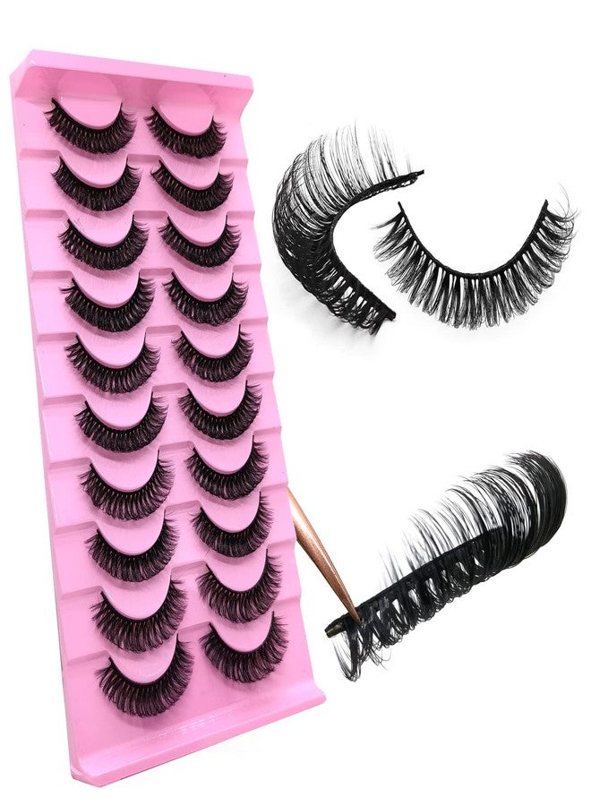 royaomis 10Pairs 3d Russian Strip Lashes, DD Curl Lash Strips, Natural False Lashes Mink, Faux Mink Eyelashes Natural Look, Wispies Mink Eyelashes, Fake Lashes(s37) - Image 1